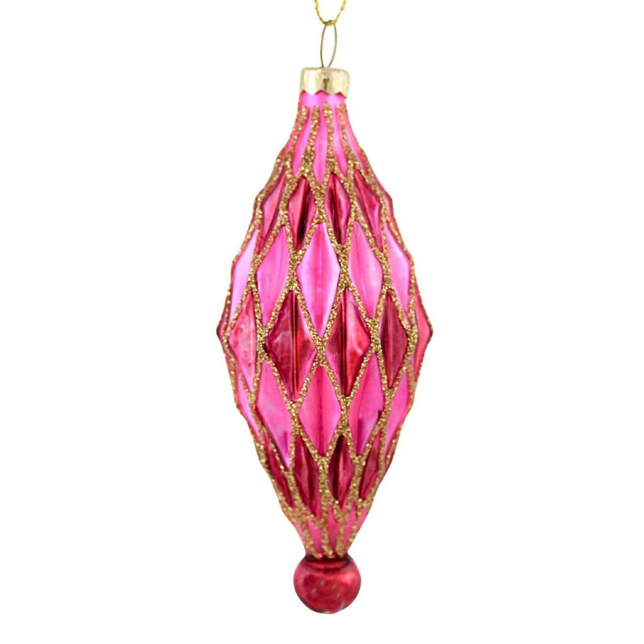 Cody Foster 4.5 Inch Midcentury Diamonds Small Christmas Tree Ornament , Christmas Decor Waffle Honeycomb Drop